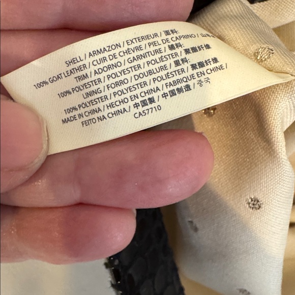 Kate Spade black glossy goat leather snake embossed frame clutch crossbody EUC - Picture 5 of 11